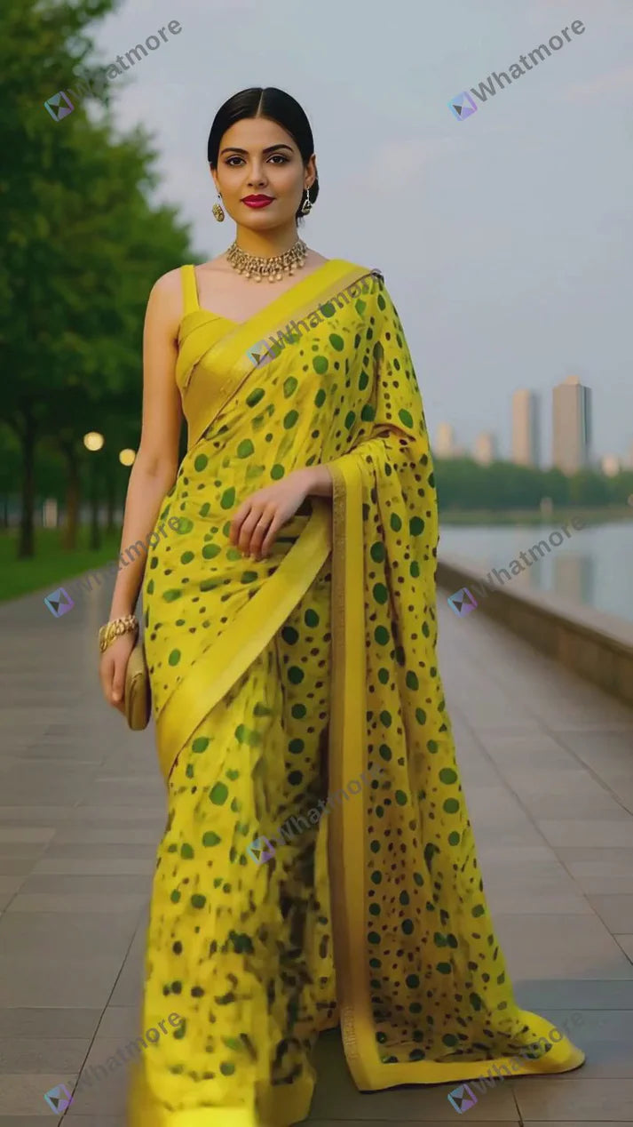 Combo of 2 Floral Sarees with Sequin Border | Lightweight Party & Festive Wear
