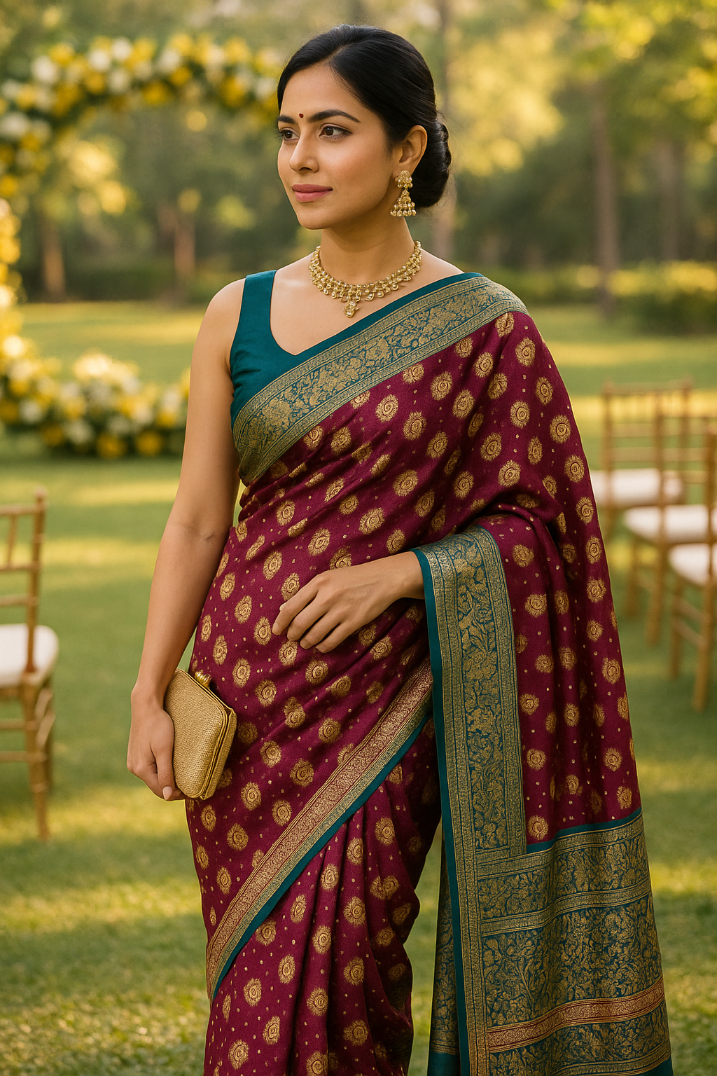 Combo of 2 Kanjeevaram Silk Sarees with Golden Zari Work | Premium Wedding & Festive Wear