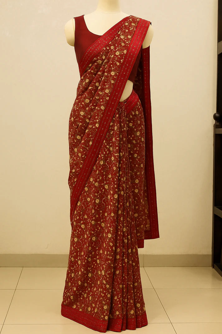 Combo of 2 Lightweight Floral Sarees with Sequin Borders | Party, Festive & Wedding Wear Deal