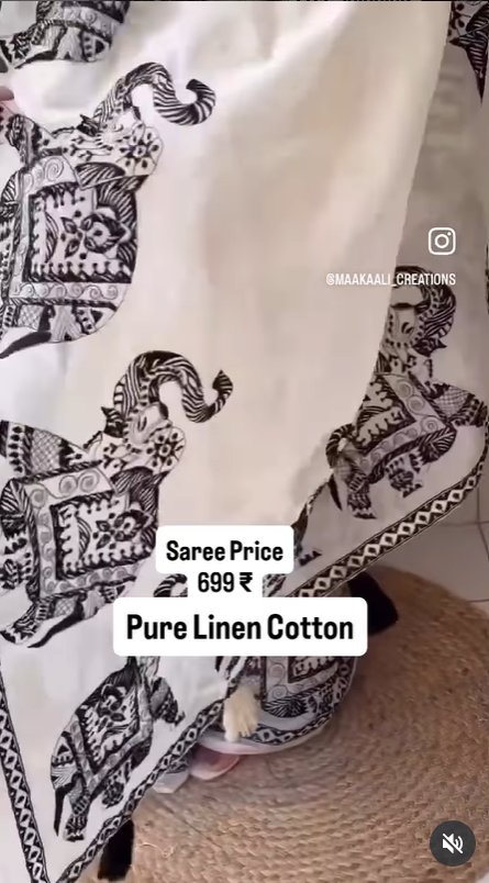 Pure Linen Cotton Saree – Elegant Comfort with Timeless Charm