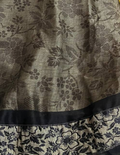 Elegant Olive Black Braso Silk Saree