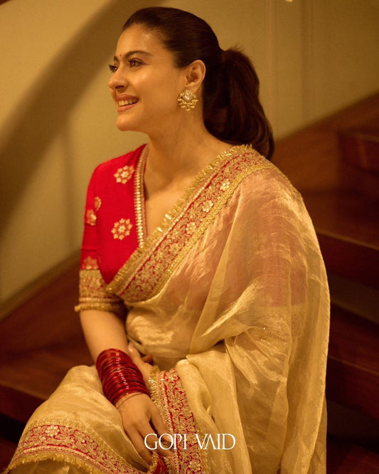 A Kajol Special – Soft Twill Net Designer Saree