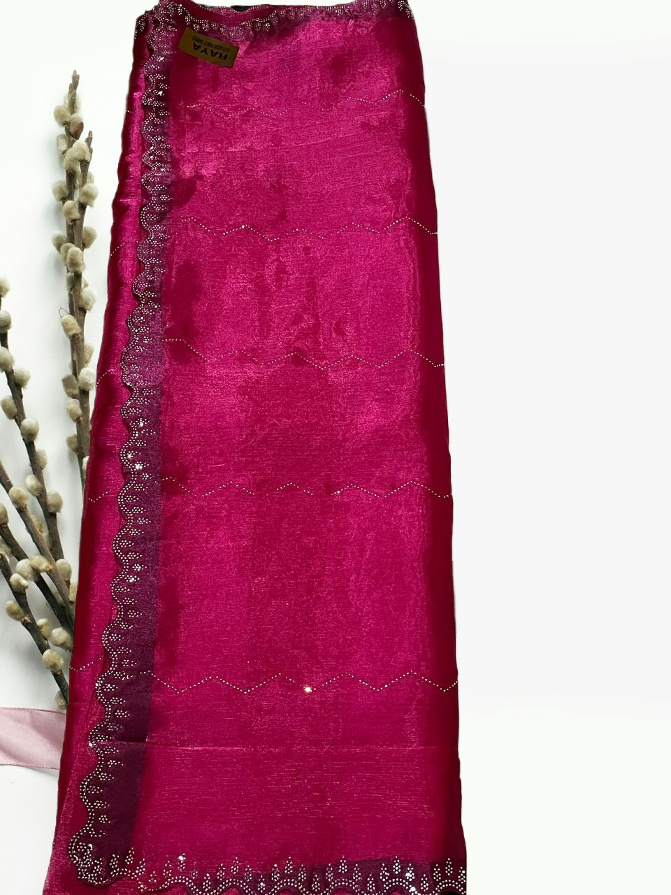 Designer Jimmy Choo Saree with Cut work border