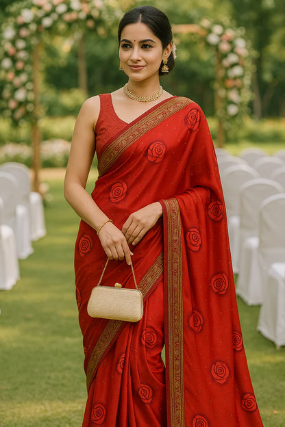 Combo of 2 Digital Printed Crepe Silk Sarees | Premium Festive, Wedding & Party Wear Deal
