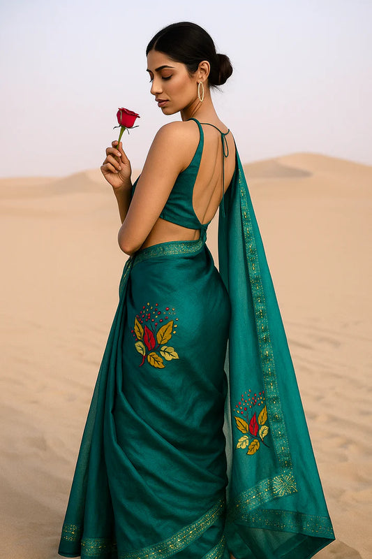 Combo of 2 Lightweight Floral Sarees with Mirror & Sequin Work | Perfect for Daily & Festive Wear