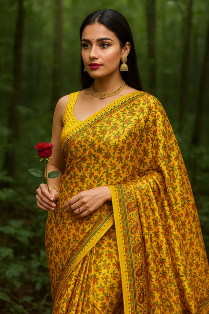 Combo of 2 Lightweight Floral Sarees with Mirror & Sequin Work | Perfect for Daily & Festive Wear