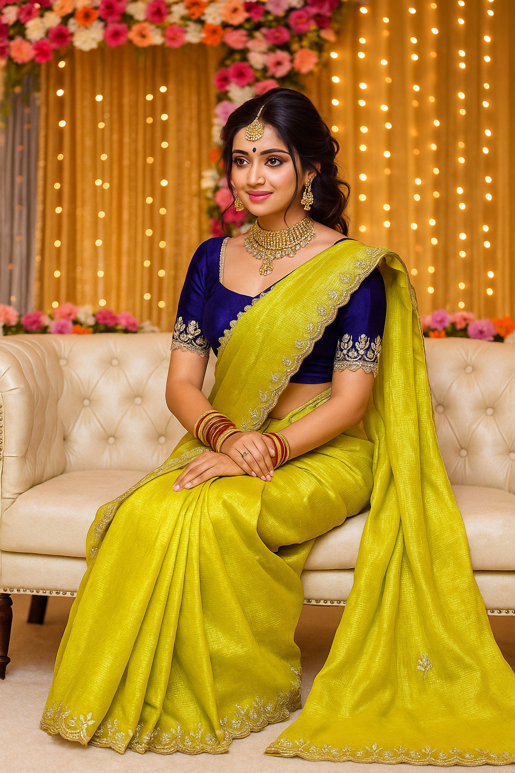 Combo of 2 Most Viral Embroidered Sarees with Moti & Cutwork Border | Premium Wedding & Party Wear Deal