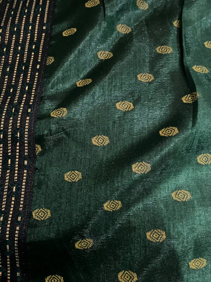 Elegant Green Vichitra Silk Saree