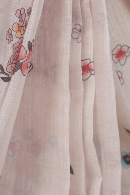 Pure Linen Cotton Saree – Elegant Comfort with Timeless Charm