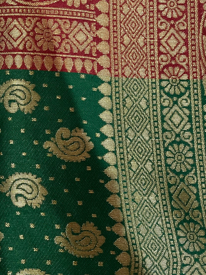 Designer Kanjeevaram Silk Saree with Golden Zari Work