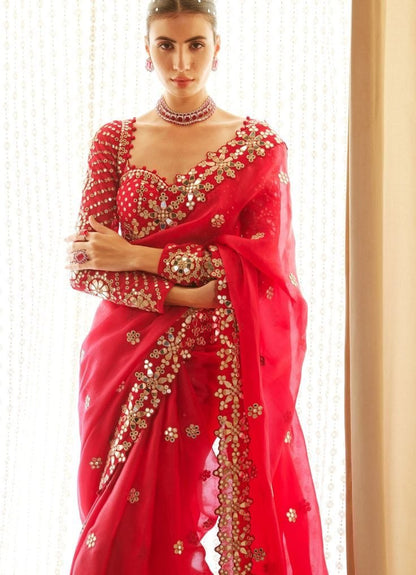 A Bollywood Blockbuster Original Mirror Work Saree