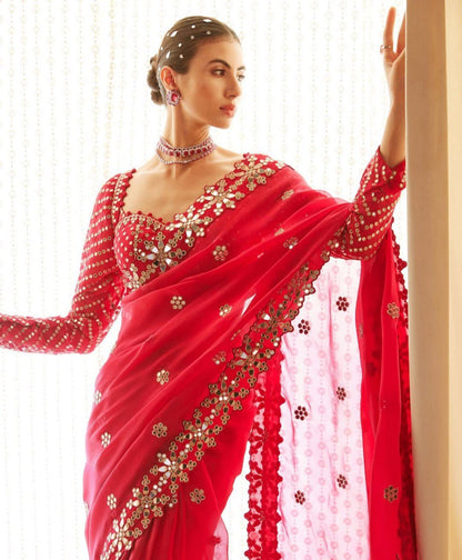 A Bollywood Blockbuster Original Mirror Work Saree