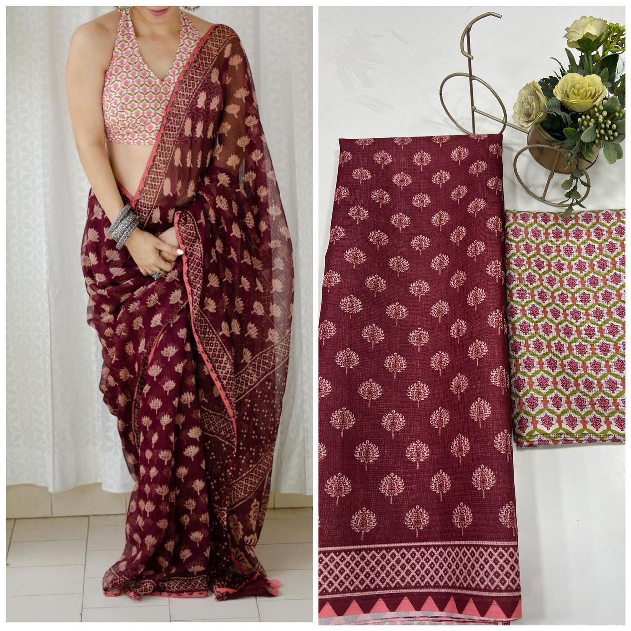 A Bollywood Collection – Sanjana Soft Munga Kota Checks Saree