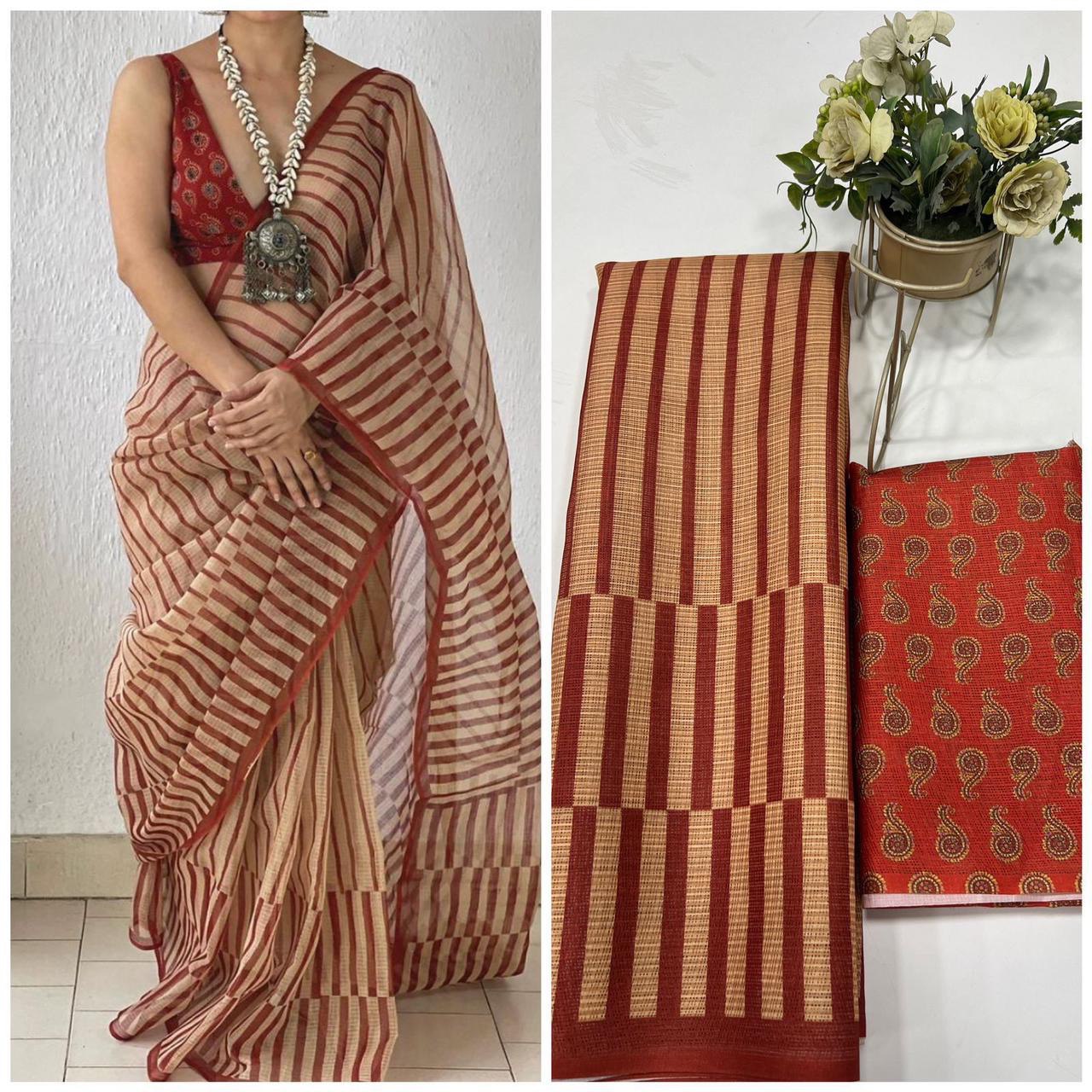 A Bollywood Collection – Sanjana Soft Munga Kota Checks Saree