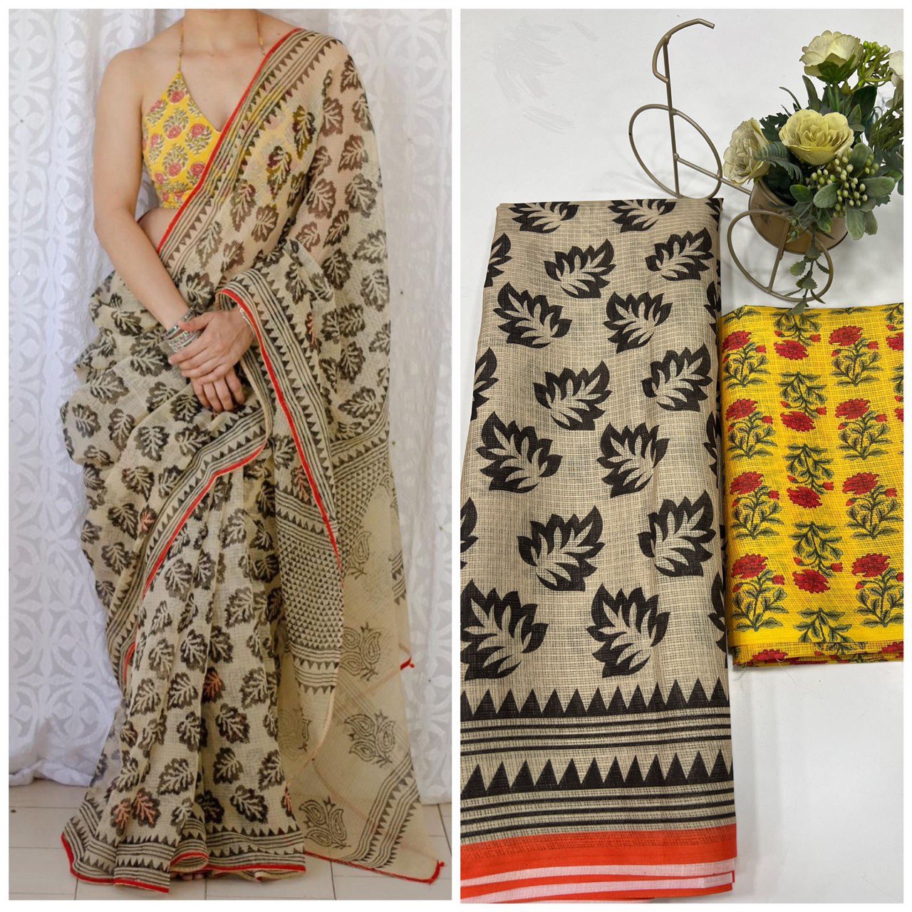 A Bollywood Collection – Sanjana Soft Munga Kota Checks Saree