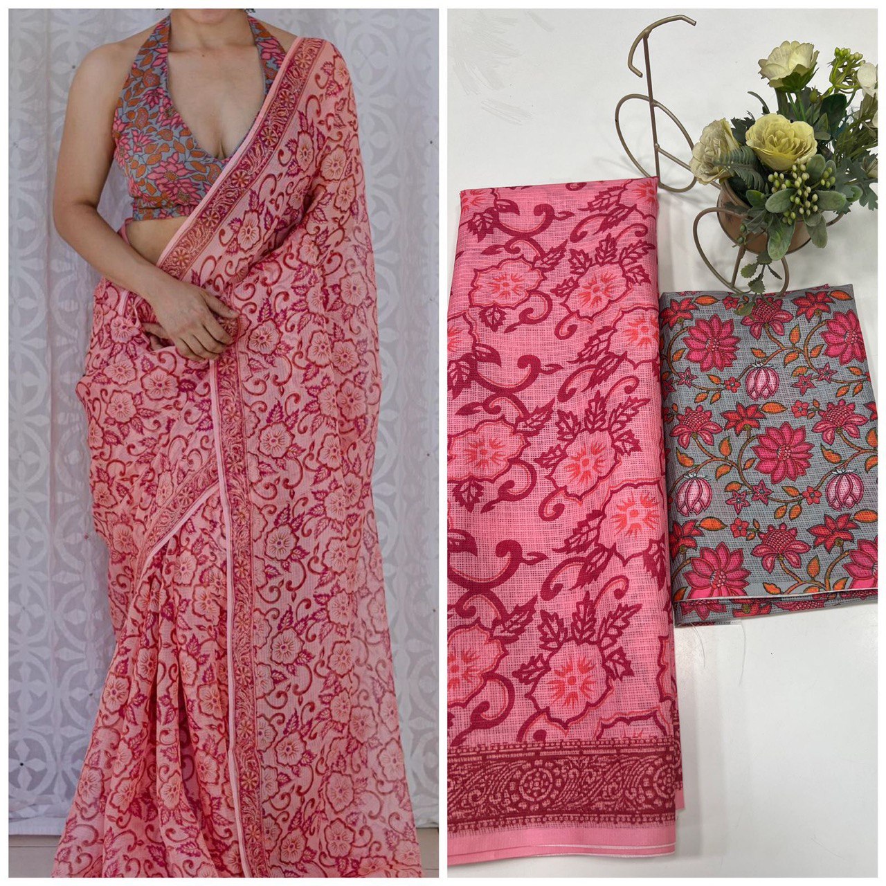 A Bollywood Collection – Sanjana Soft Munga Kota Checks Saree