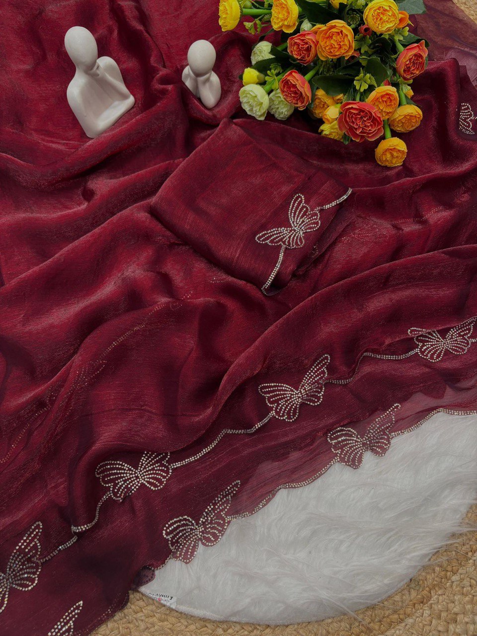 A Butterfly Concept Fandy Chiffon Silk Saree