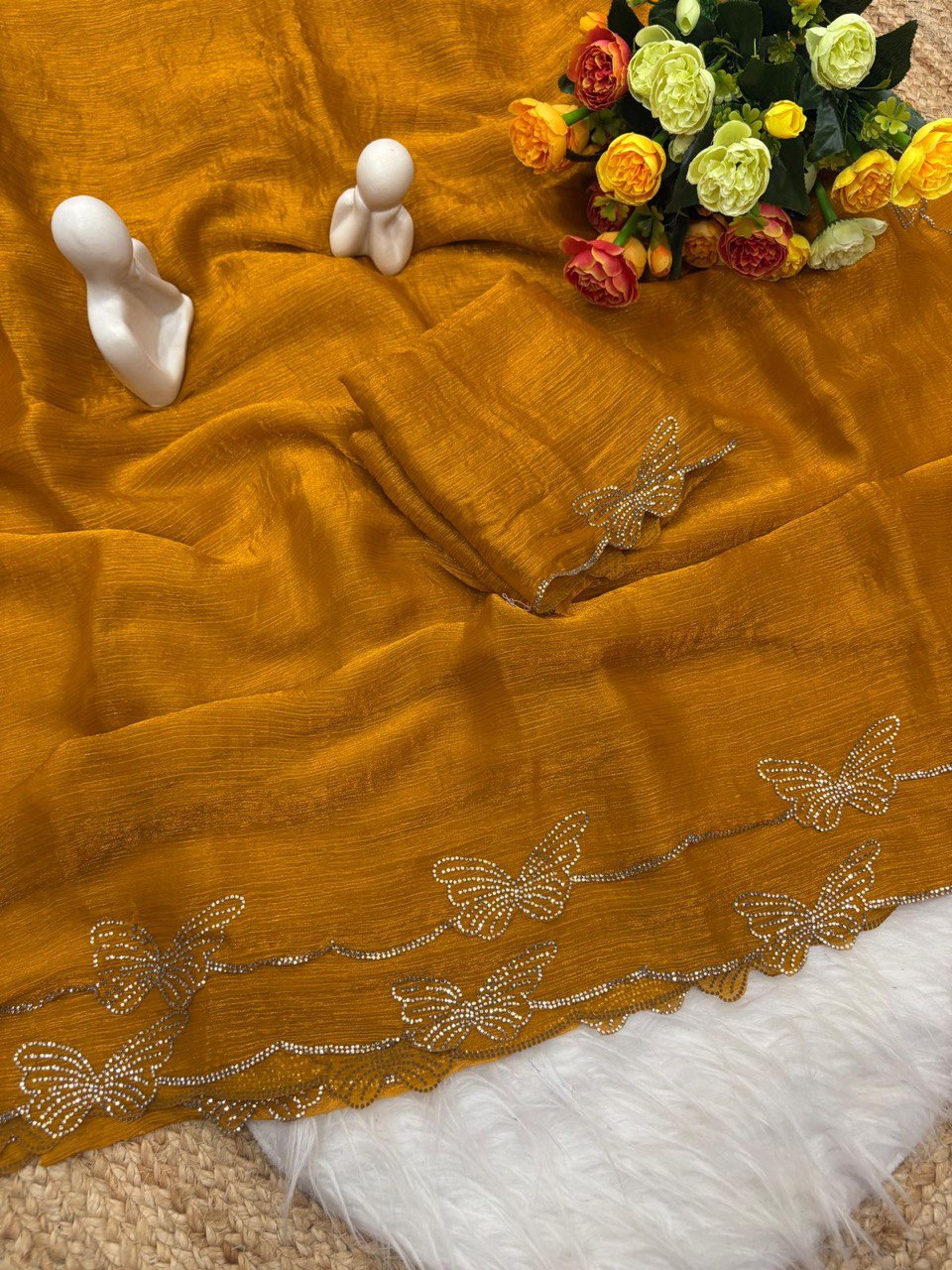 A Butterfly Concept Fandy Chiffon Silk Saree