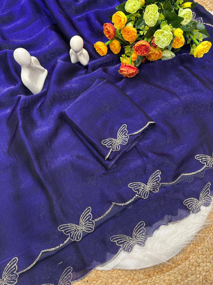 A Butterfly Concept Fandy Chiffon Silk Saree