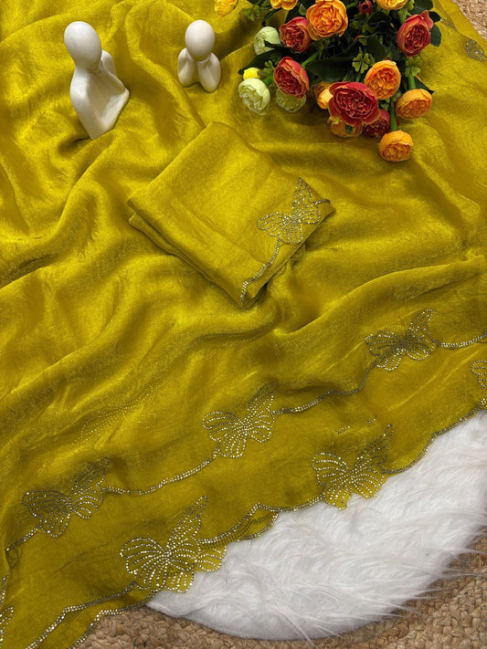 A Butterfly Concept Fandy Chiffon Silk Saree