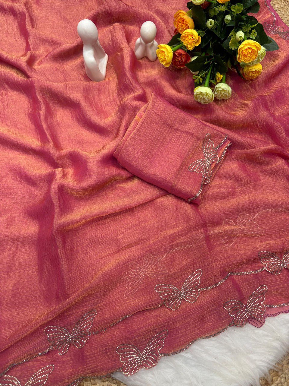 A Butterfly Concept Fandy Chiffon Silk Saree