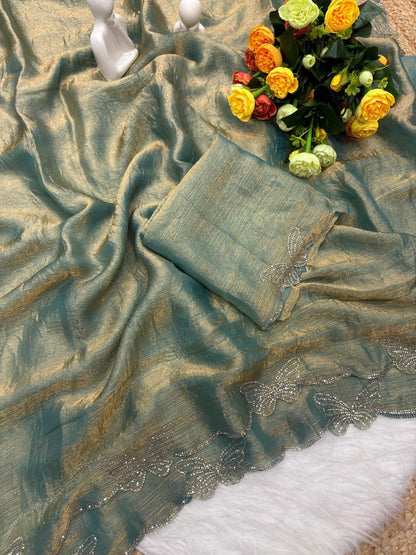 A Butterfly Concept Fandy Chiffon Silk Saree