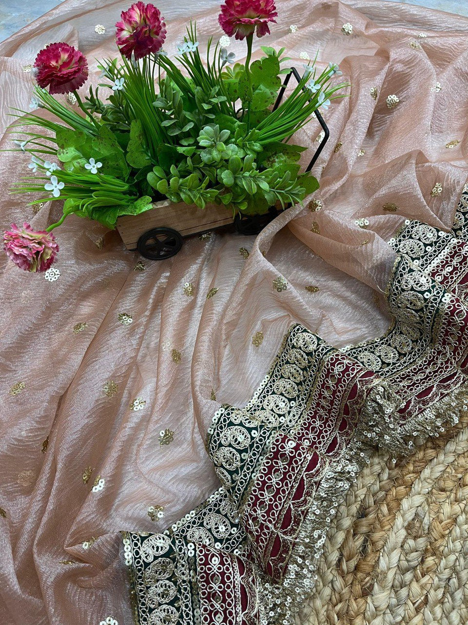 A Adorable & Most Beautiful Designer Banarasi Crush Saree