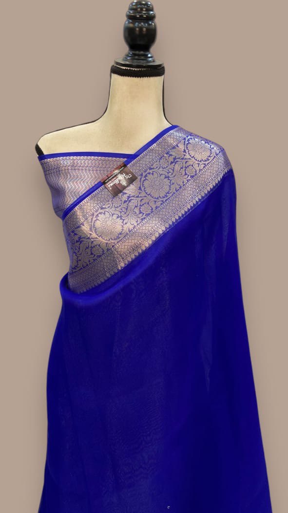 A Banarasi Dyeable Kora Organza Pure Saree
