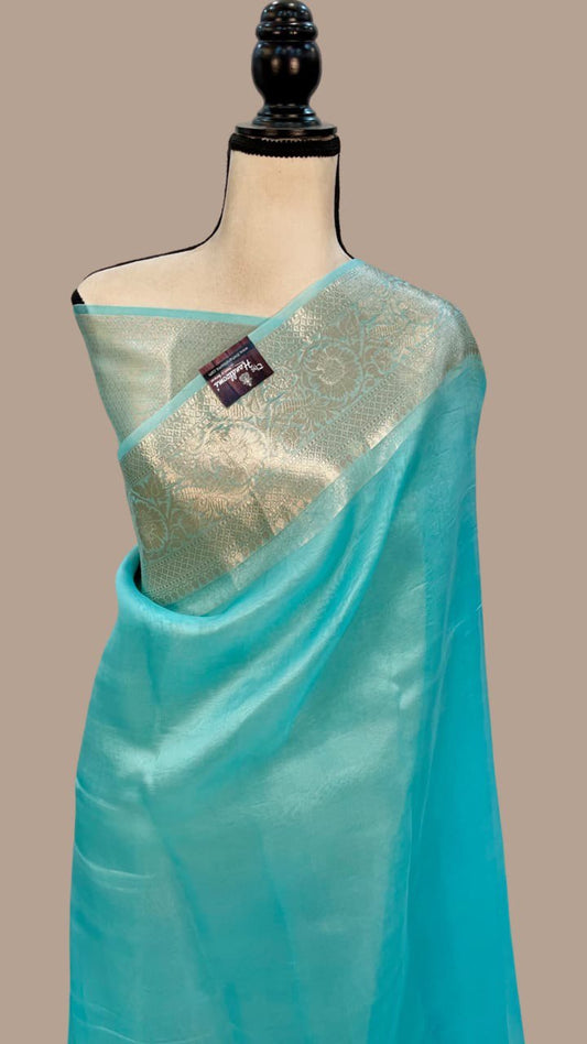A Banarasi Dyeable Kora Organza Pure Saree