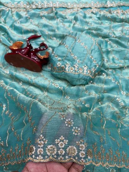 A Beautiful Super Trending Sequins Saree Collection