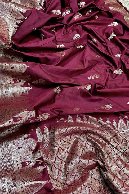 A Beautiful Premium Banarasi Ghat Design Silk Saree