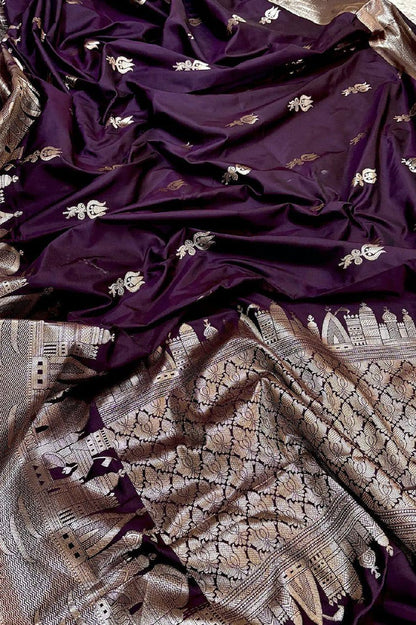 A Beautiful Premium Banarasi Ghat Design Silk Saree