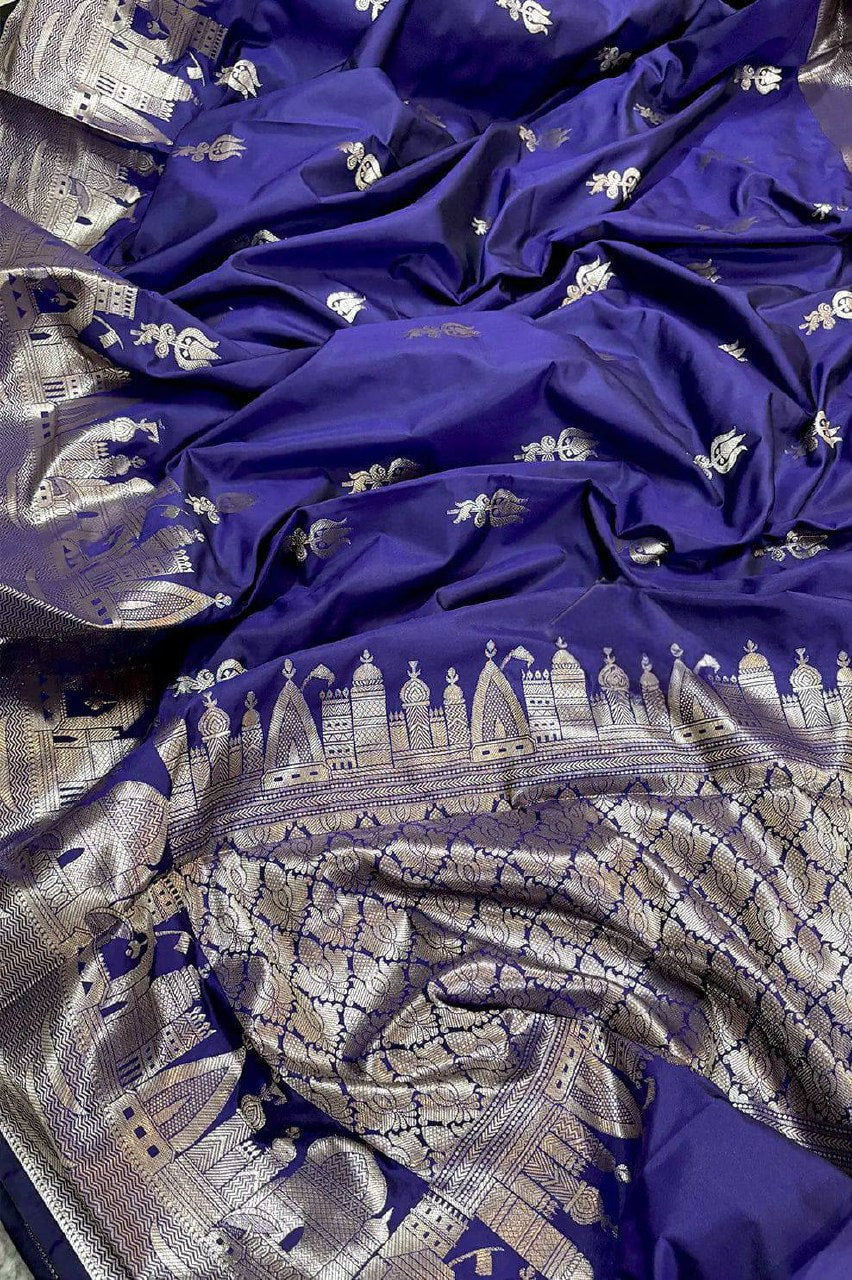 A Beautiful Premium Banarasi Ghat Design Silk Saree