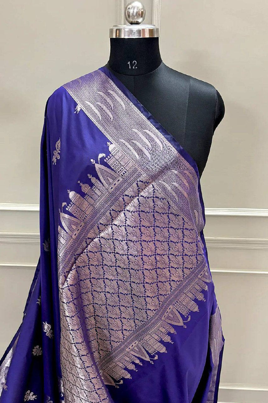 A Beautiful Premium Banarasi Ghat Design Silk Saree