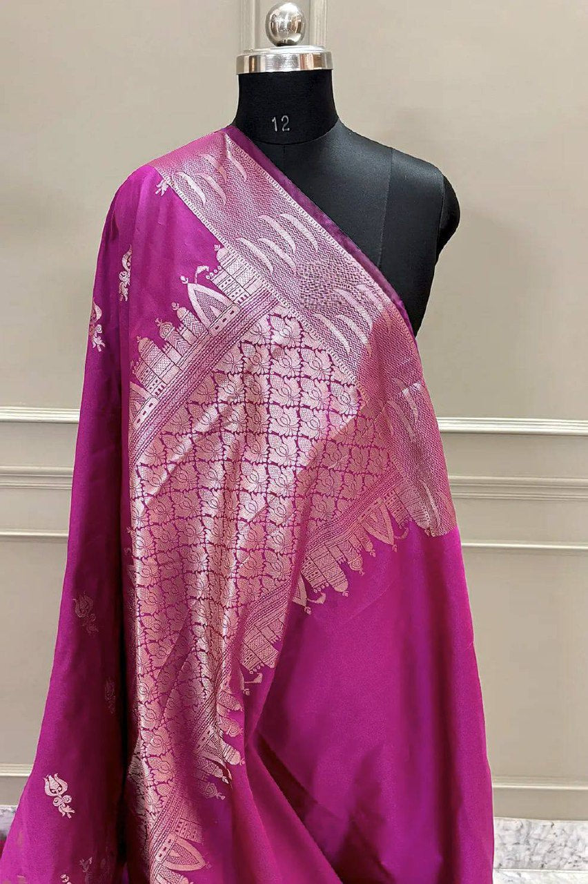 A Beautiful Premium Banarasi Ghat Design Silk Saree