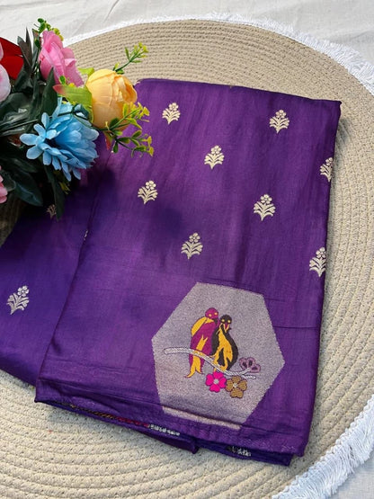 A Dazzling Russian Cotton Silk Weaving Saree