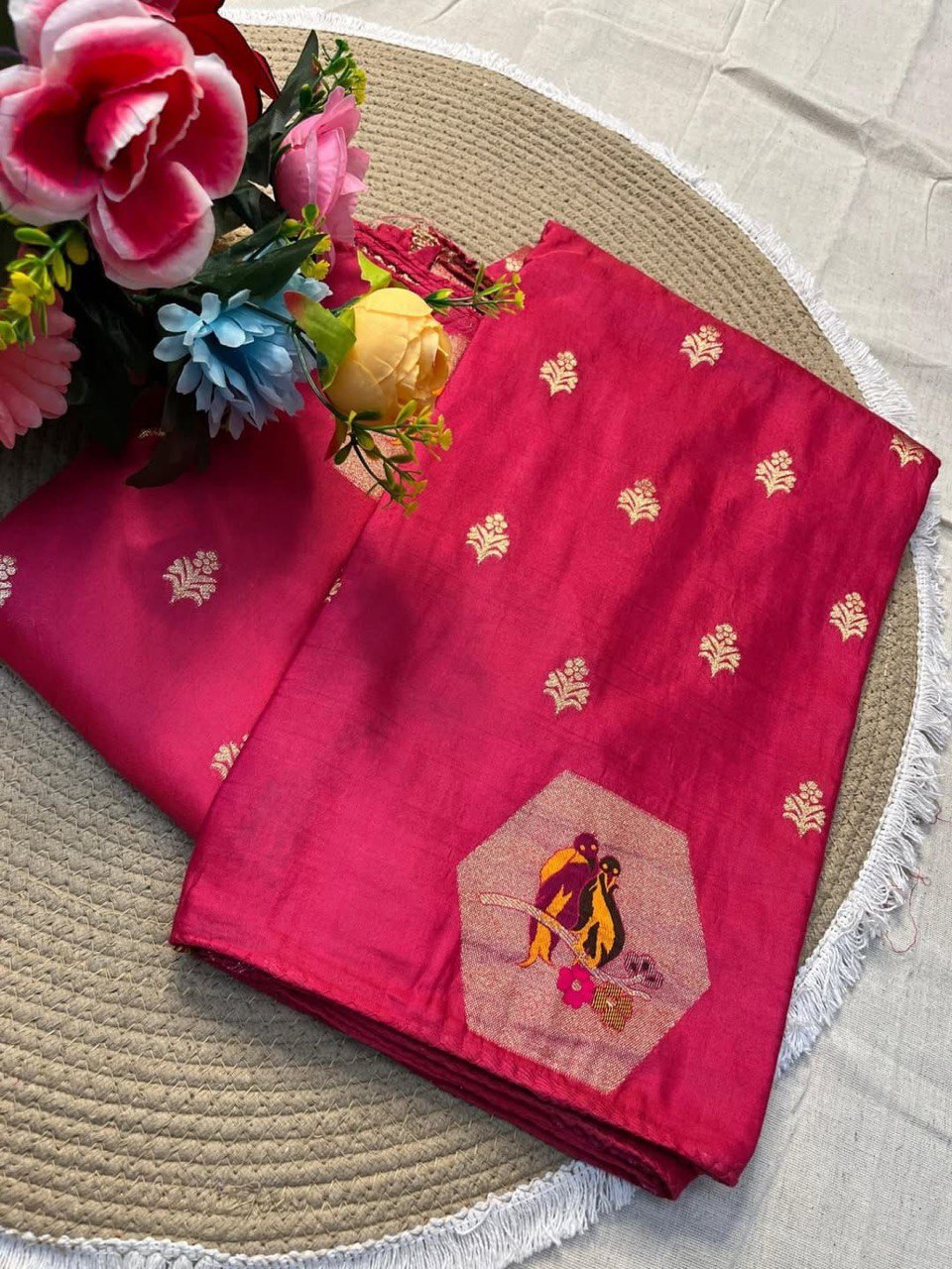 A Dazzling Russian Cotton Silk Weaving Saree