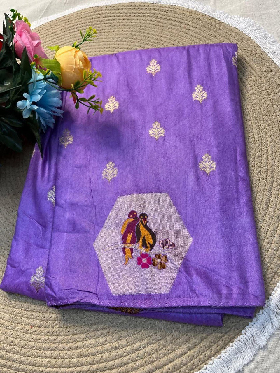 A Dazzling Russian Cotton Silk Weaving Saree