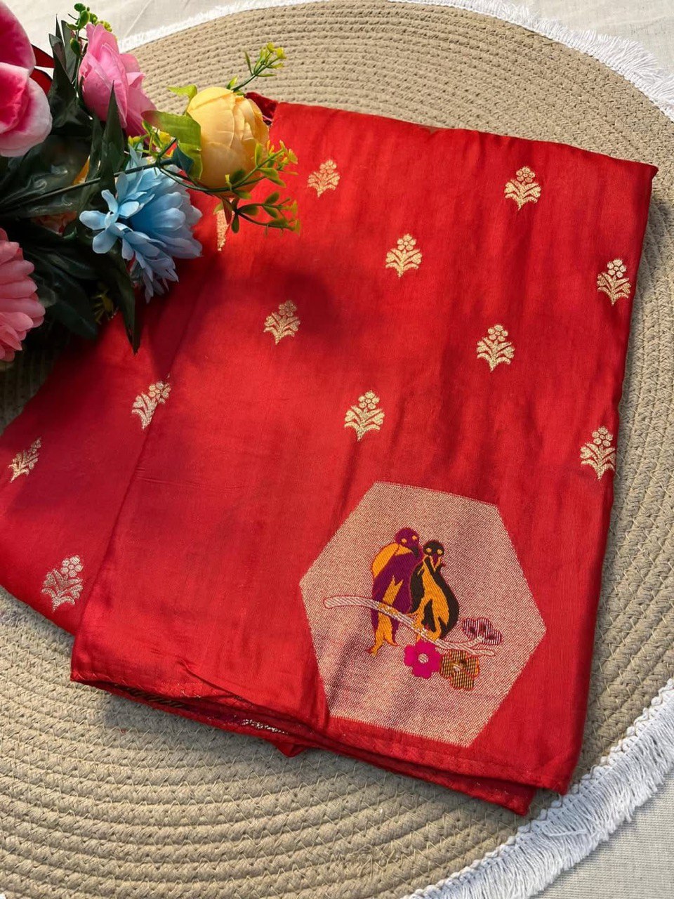 A Dazzling Russian Cotton Silk Weaving Saree