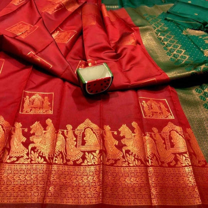 A Silk Saree – Elegant Jacquard Masterpiece