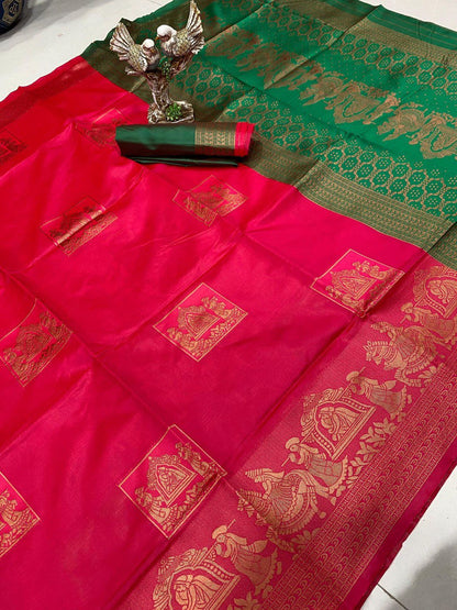 A Silk Saree – Elegant Jacquard Masterpiece