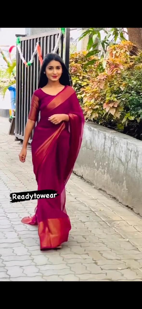 A Launching the Most Beautiful 1-Min Ready-to-Wear Saree – With Our Real Model Shoot