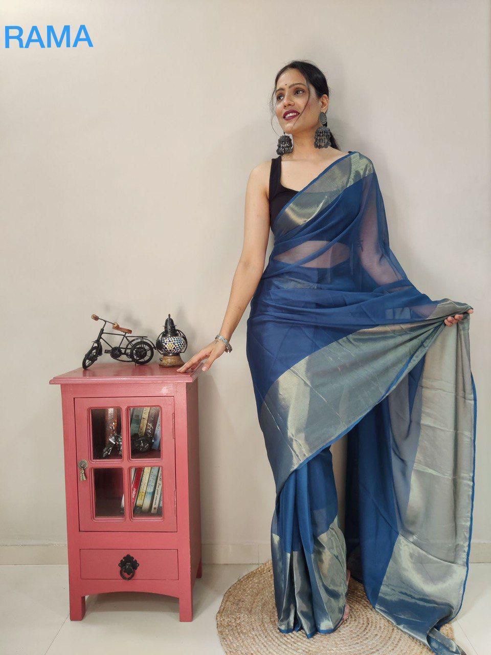 A Launching the Most Beautiful 1-Min Ready-to-Wear Saree – With Our Real Model Shoot