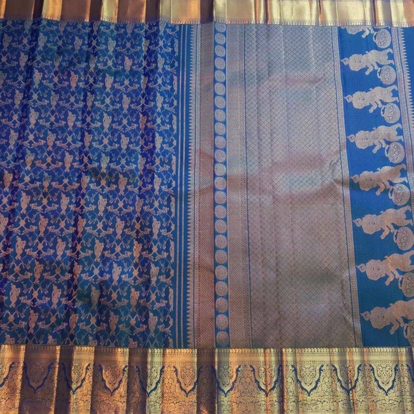 Enchanting Organic Banarasi Silk Saree – Krishna Special Design