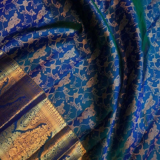 Enchanting Organic Banarasi Silk Saree – Krishna Special Design