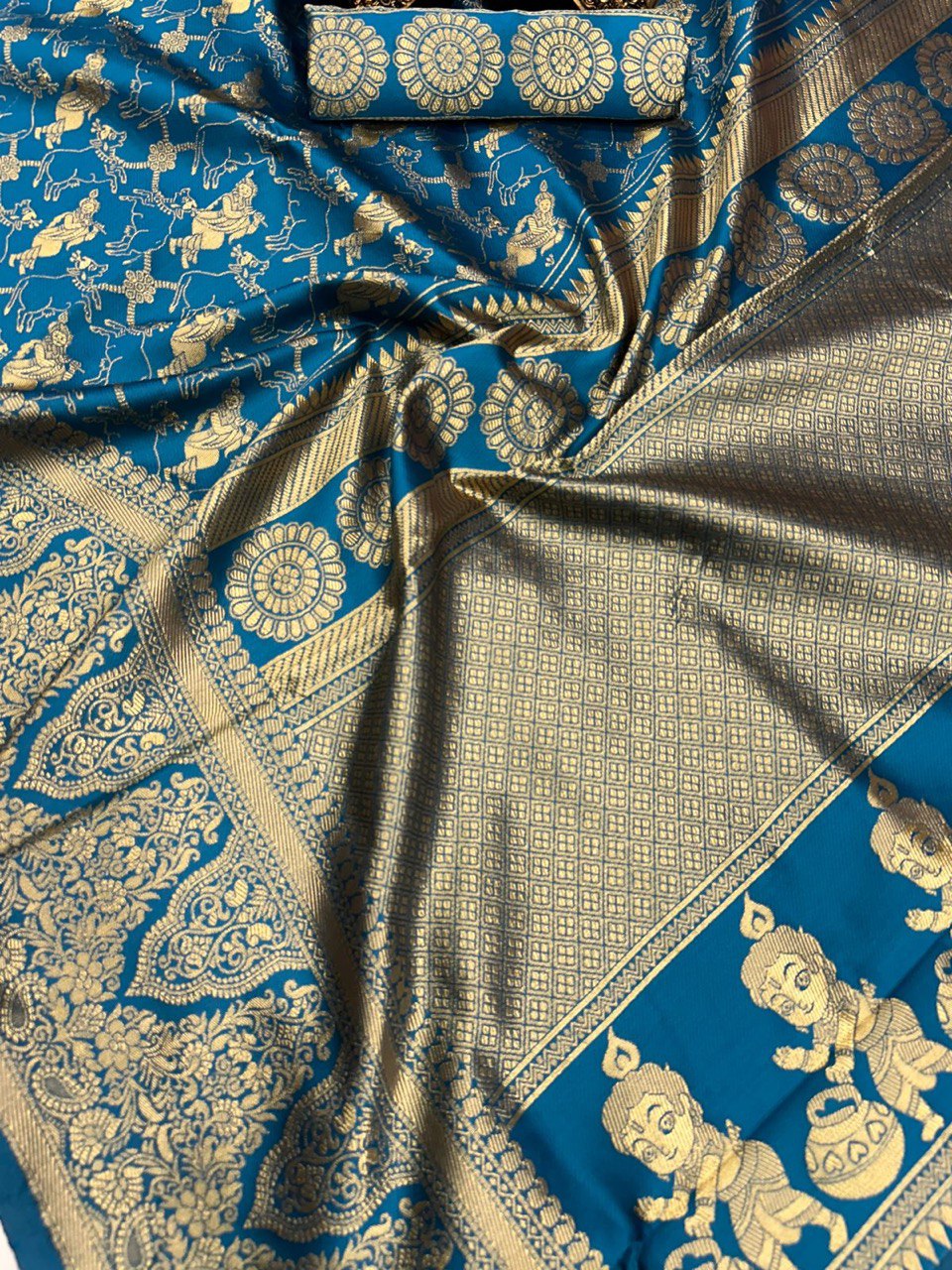 Enchanting Organic Banarasi Silk Saree – Krishna Special Design