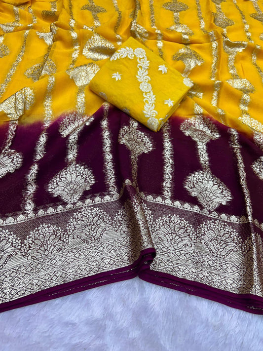 A JHUMKA 2D Pure Viscose Georgette Saree