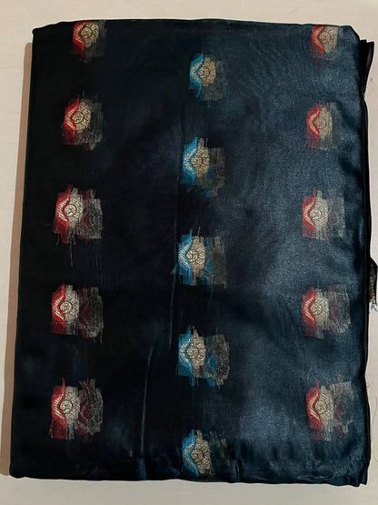 Graceful Dark Blue Organza Silk Saree