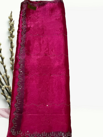 Designer Jimmy Choo Saree with Cut work border
