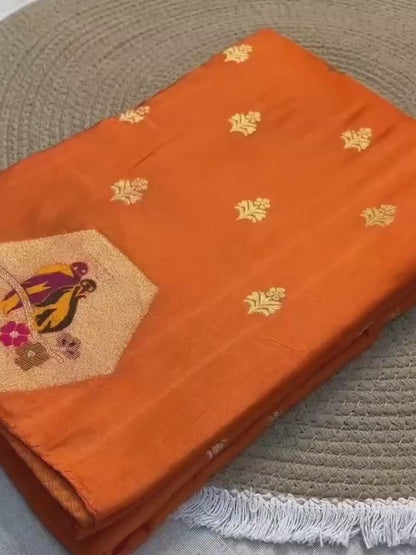 A Dazzling Russian Cotton Silk Weaving Saree